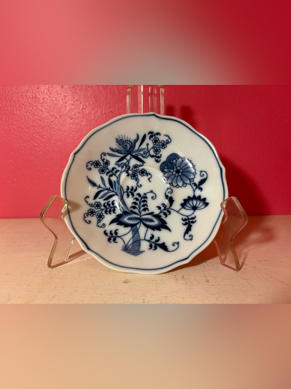 RETRO Blue Danube Saucer Dish GUC Blue Onion Pattern Collectible Vintage Kitchen